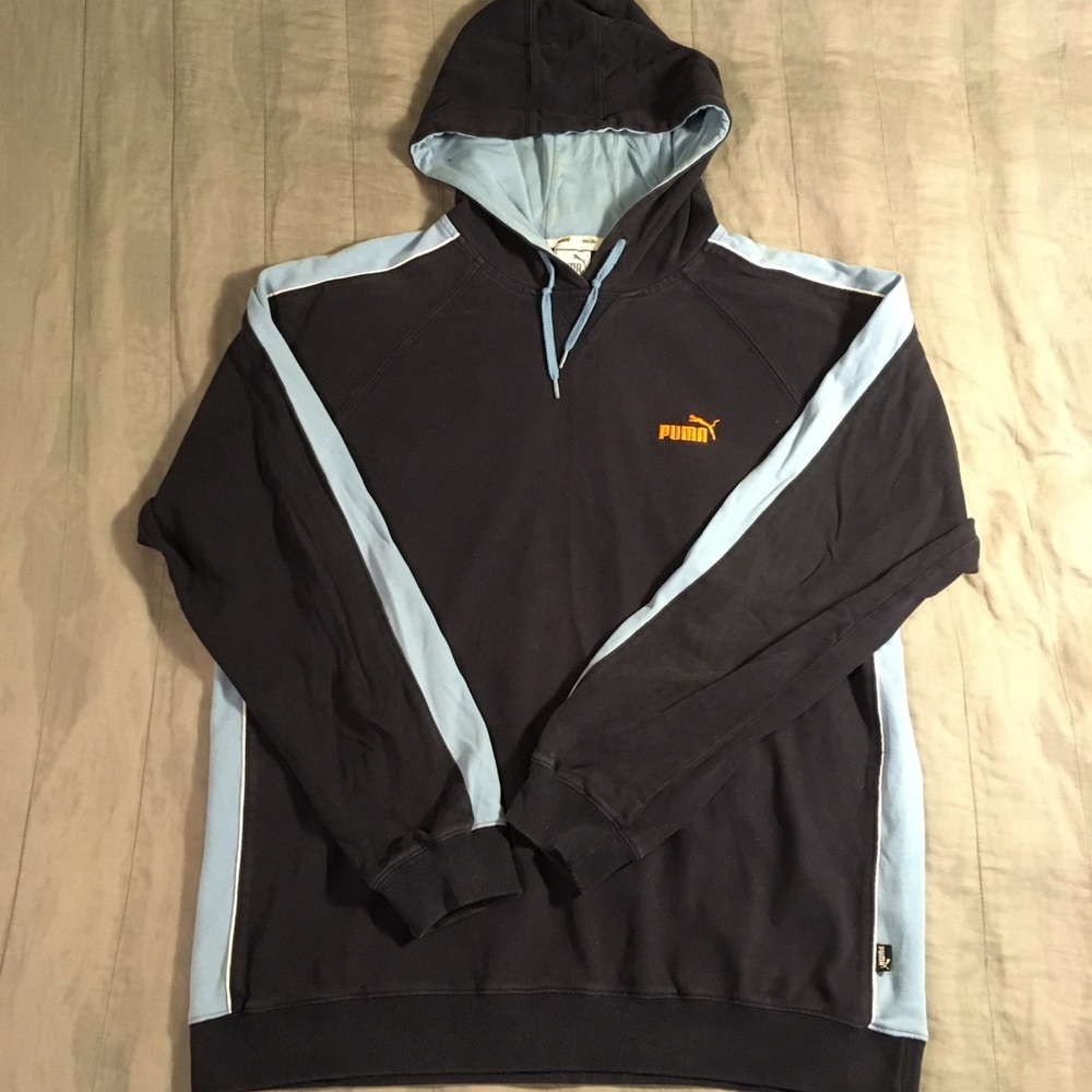 Puma brand powder blue & navy hoodie.